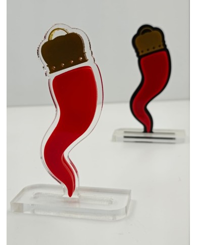 Corno Portafortuna in Plexiglass – Eleganza e Tradizione Contemporanea