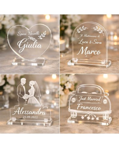 Segnaposto da Tavolo in Plexiglass Personalizzato – Elegante Decorazione per Matrimoni, Eventi e Cene Speciali